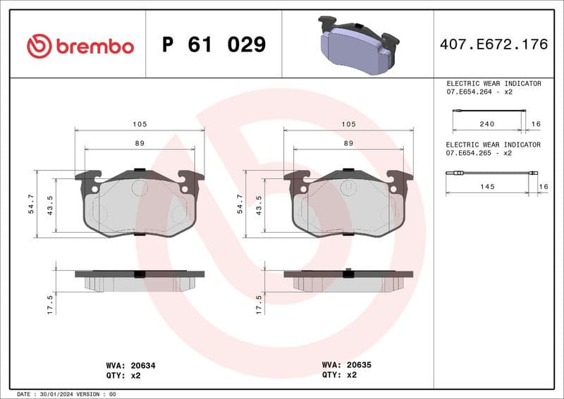 Brake Pad Set, disc brake PRIME LINE P 61 029
