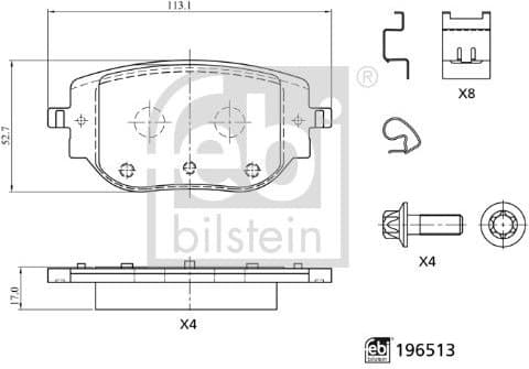 Brake Pad Set, disc brake 196513