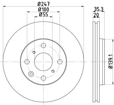 Brake Disc PRO 8DD 355 112-311 - image 4