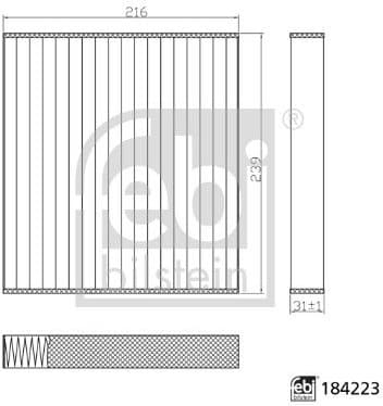 Filter, cabin air 184223