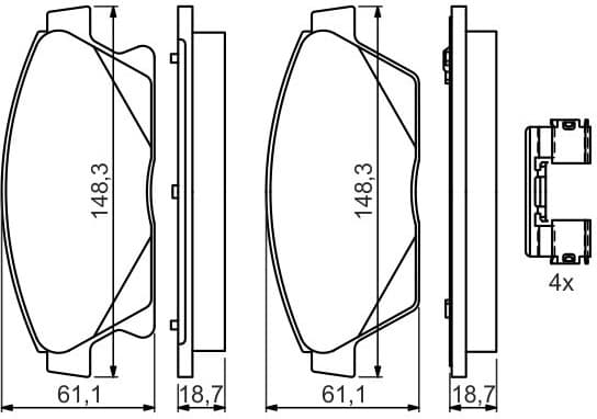 Brake Pad Set, disc brake 0986494657 - image 2