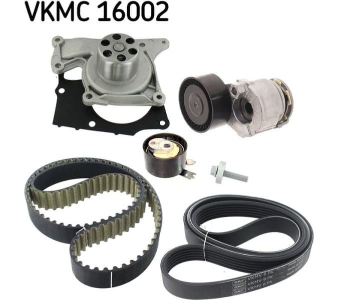 Water Pump + Timing/V-ribbed Belt Set MASTERKIT VKMC 16002