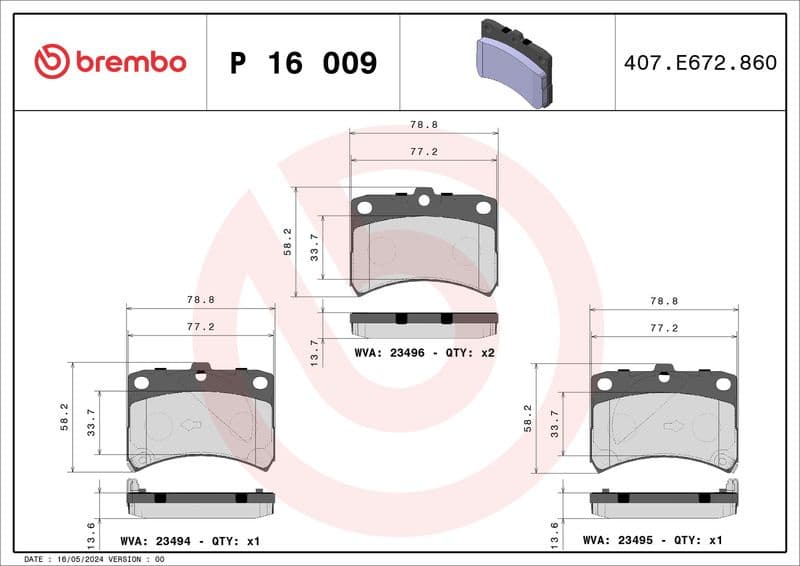 Brake Pad Set, disc brake PRIME LINE P 16 009