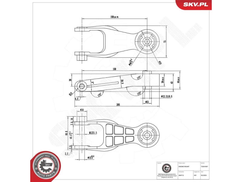 Mounting, engine 75SKV007