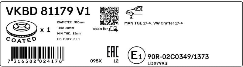 Brake Disc VKBD 81179 V1 - image 3
