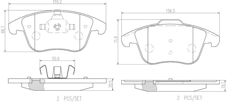 Brake Pad Set, disc brake XTRA LINE - Ceramic P 44 020NX