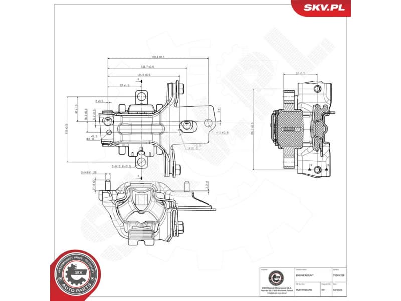Mounting, engine 75SKV338
