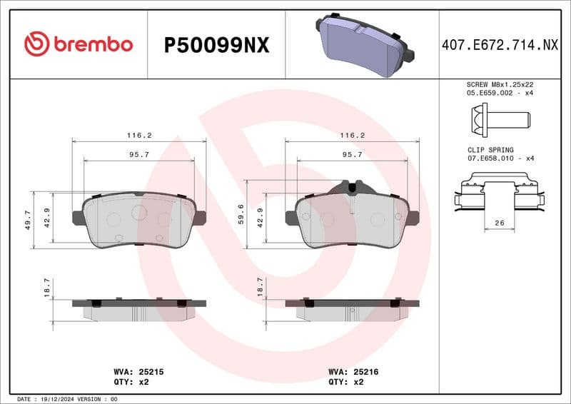 Brake Pad Set, disc brake XTRA LINE - Ceramic P50099NX