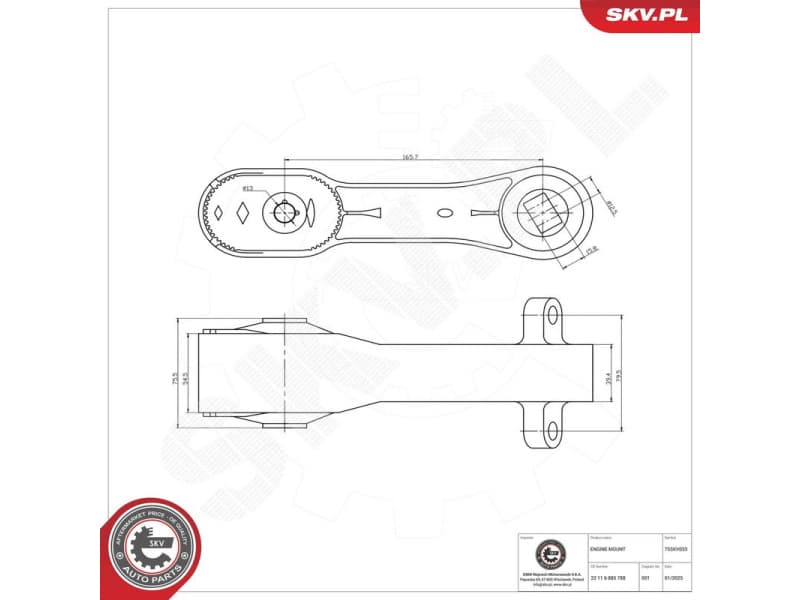 Mounting, engine 75SKV033