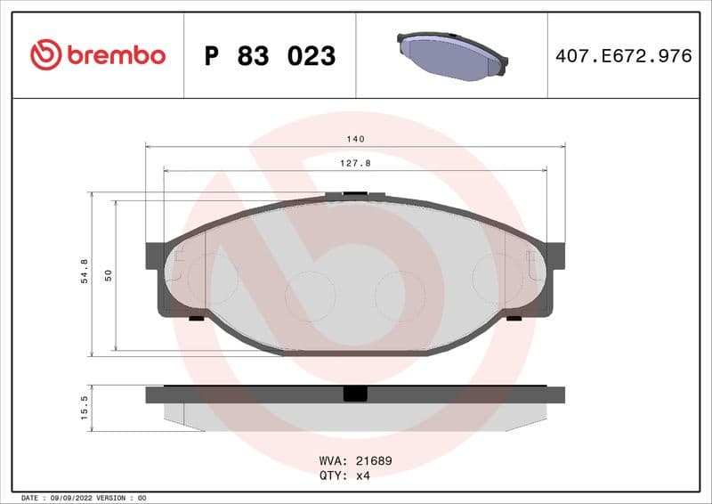 Brake Pad Set, disc brake PRIME LINE P 83 023