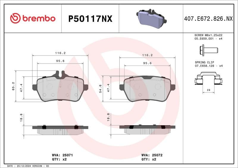 Brake Pad Set, disc brake XTRA LINE - Ceramic P 50 117NX