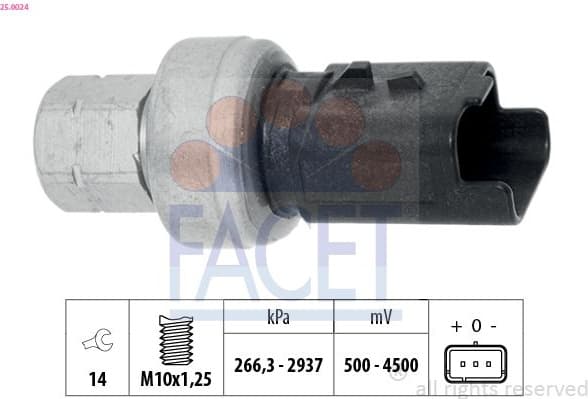 Pressure Switch, air conditioning OE Equivalent 25.0024
