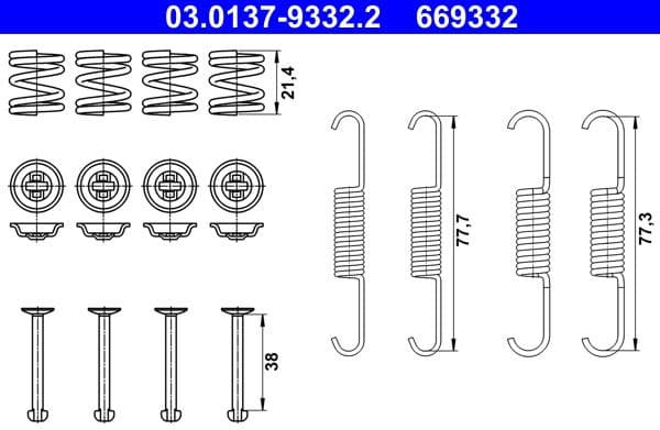 Accessory Kit, parking brake shoes 03.0137-9332.2