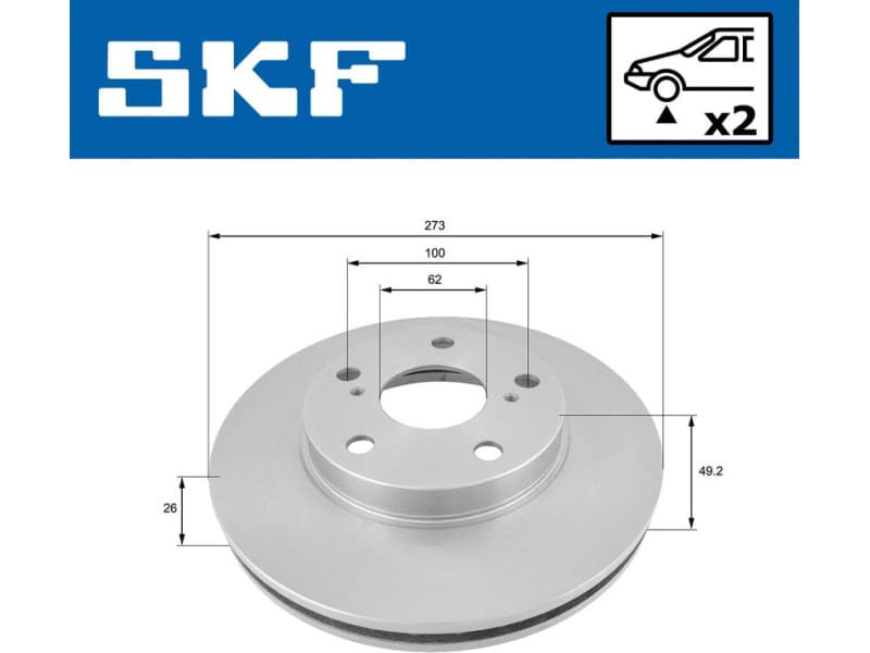 Brake discs kit front (2pcs) VKBD80494V2 - image 2