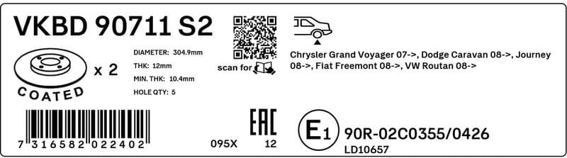 Brake Disc VKBD 90711 S2 - image 3