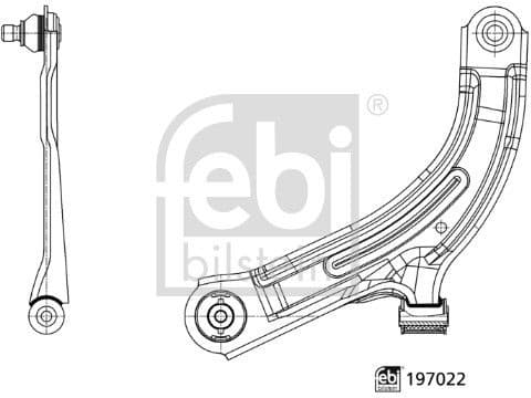 Control/Trailing Arm, wheel suspension 197022