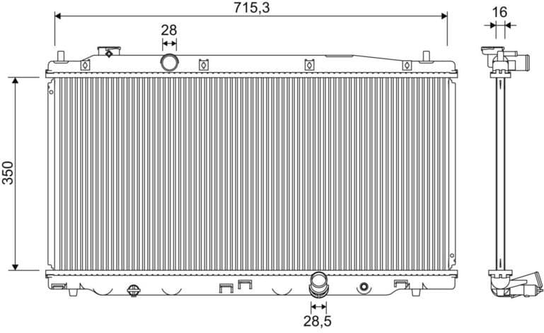 Radiator, engine cooling 701353