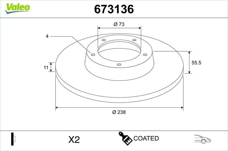 Brake Disc COATED 673136