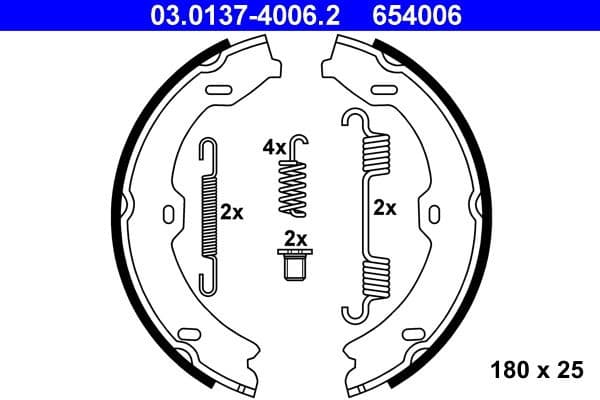 Brake Shoe Set, parking brake 03.0137-4006.2 - image 2