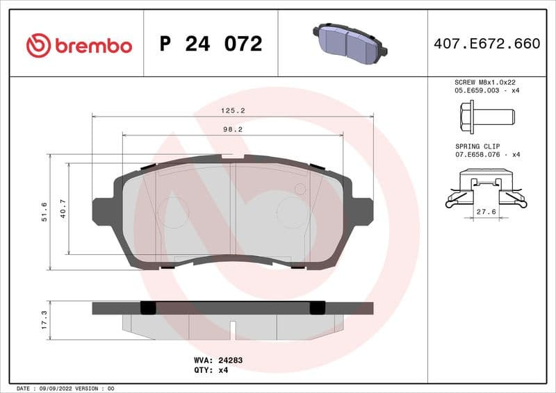 Brake Pad Set, disc brake PRIME LINE P24072 - image 3