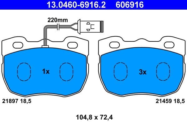 Brake Pad Set, disc brake 13.0460-6916.2 - image 2