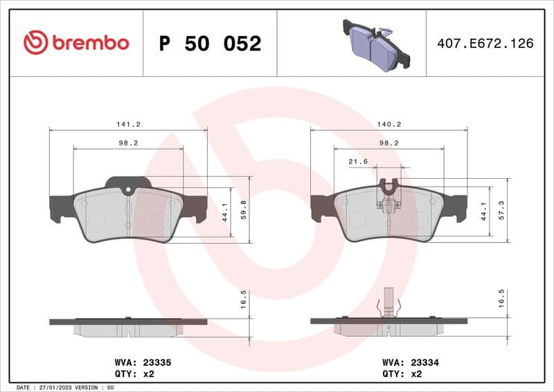 Brake pads rear, Top Quality P50052 - image 3