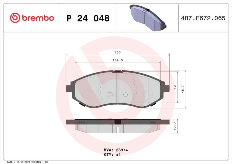 Brake Pad Set, disc brake PRIME LINE P24048 - image 3