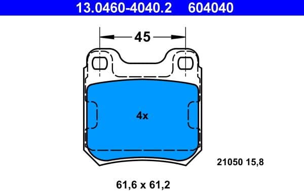Brake Pad Set, disc brake 13.0460-4040.2 - image 2