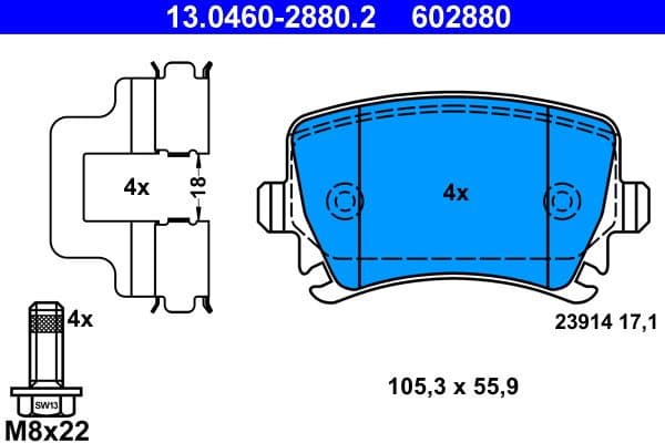 Brake Pad Set, disc brake 13.0460-2880.2 - image 3
