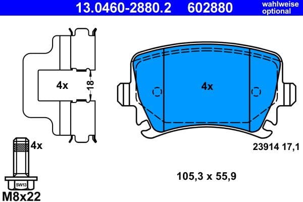 Brake Pad Set, disc brake 13.0460-2880.2 - image 4