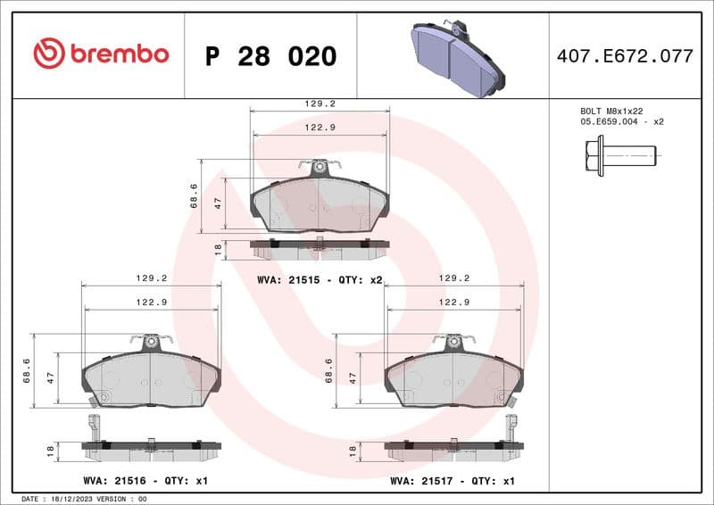 Brake Pad Set, disc brake PRIME LINE P28020 - image 3