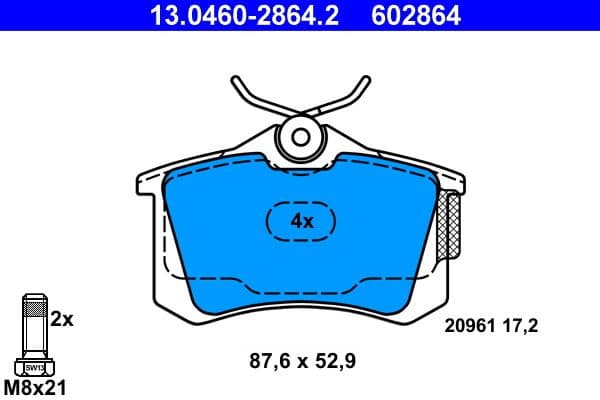 Brake Pad Set, disc brake 13.0460-2864.2 - image 2