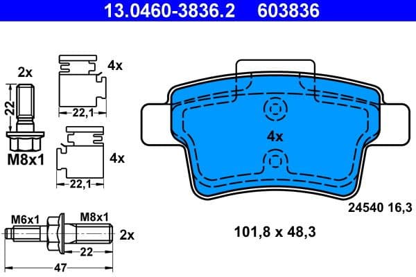 Brake Pad Set, disc brake 13.0460-3836.2 - image 2