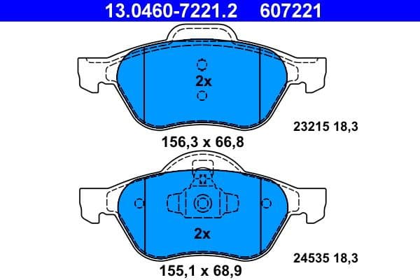 Brake Pad Set, disc brake 13.0460-7221.2 - image 2
