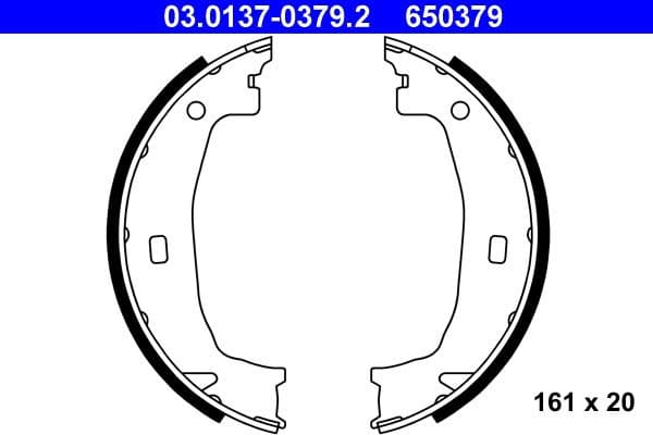 Brake Shoe Set, parking brake 03.0137-0379.2 - image 2