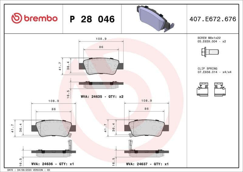 Brake pads rear, Top Quality P28046 - image 3