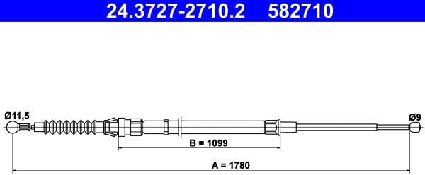 Cable Pull, parking brake 24.3727-2710.2 - image 2