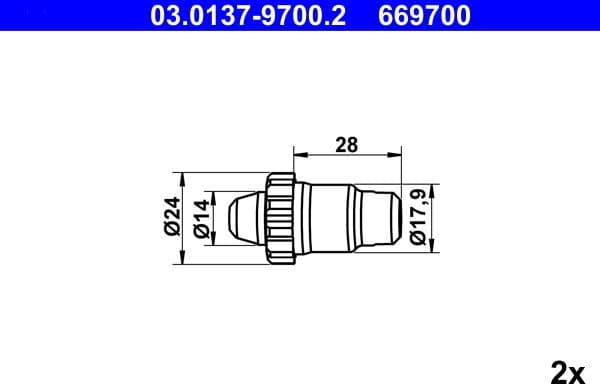 Accessory Kit, parking brake shoes adjusting nut 03.0137-9700.2 - image 2