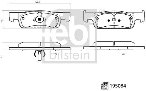 Brake Pad Set, disc brake 195084