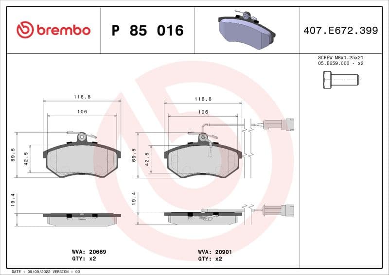 Brake Pad Set, disc brake PRIME LINE P85016 - image 3