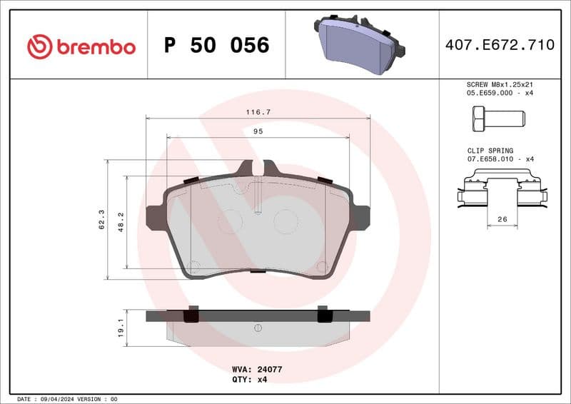 Brake pads front, Top Quality P50056 - image 3