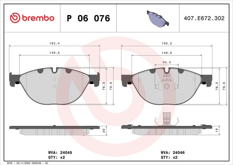 Brake pads front, Top Quality P06076 - image 3