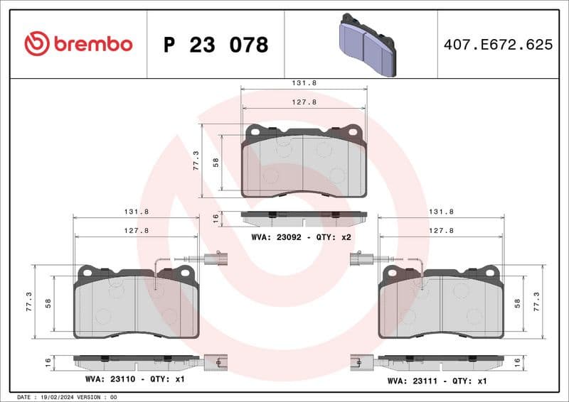 Brake Pad Set, disc brake PRIME LINE P23078 - image 3