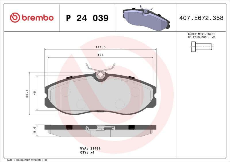 Brake Pad Set, disc brake PRIME LINE P24039 - image 3
