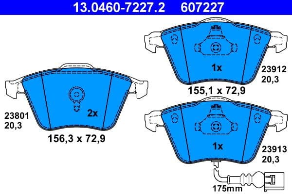 Brake Pad Set, disc brake 13.0460-7227.2 - image 2
