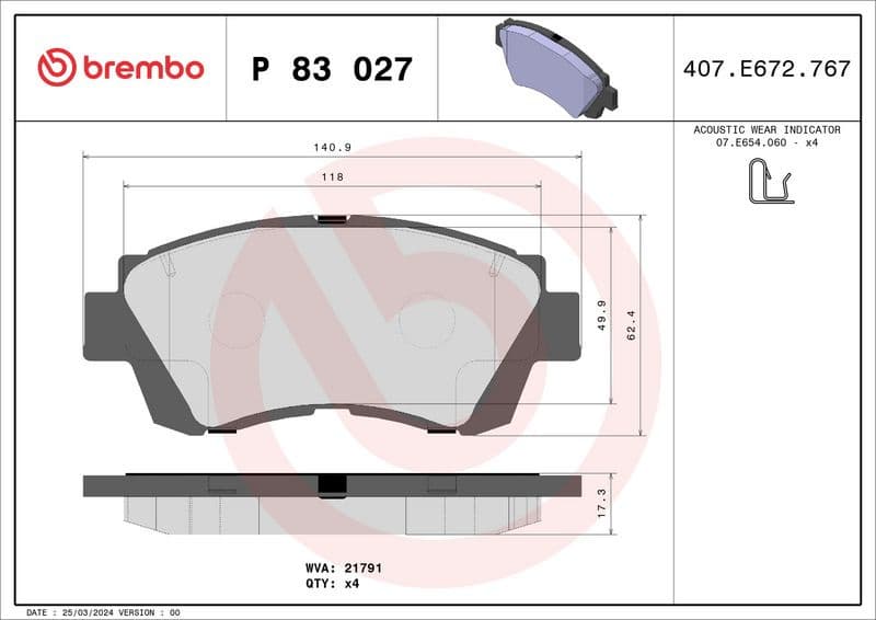 Brake Pad Set, disc brake PRIME LINE P83027 - image 3