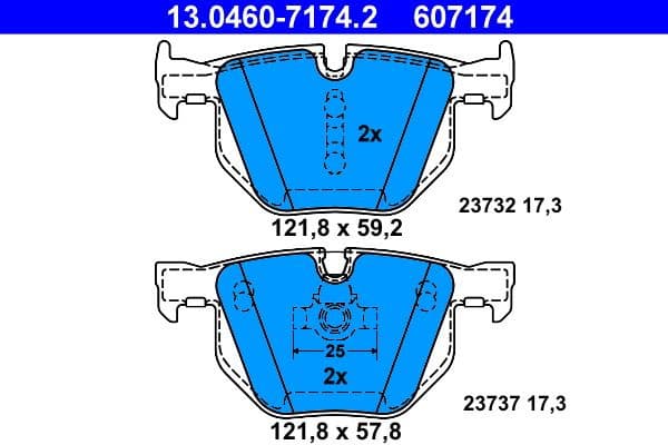 Brake Pad Set, disc brake 13.0460-7174.2 - image 3