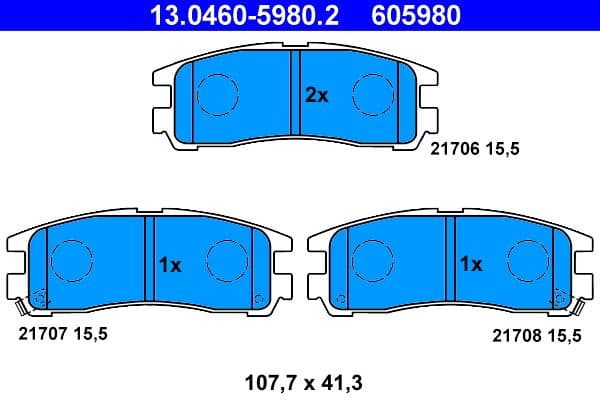 Brake Pad Set, disc brake 13.0460-5980.2 - image 2