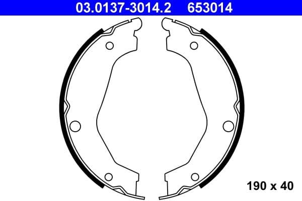 Brake Shoe Set, parking brake 03.0137-3014.2 - image 2
