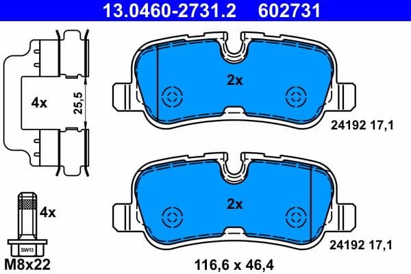 Brake Pad Set, disc brake 13.0460-2731.2 - image 2
